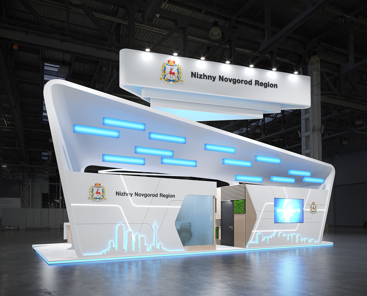 吊頂展臺設(shè)計(jì)效果圖